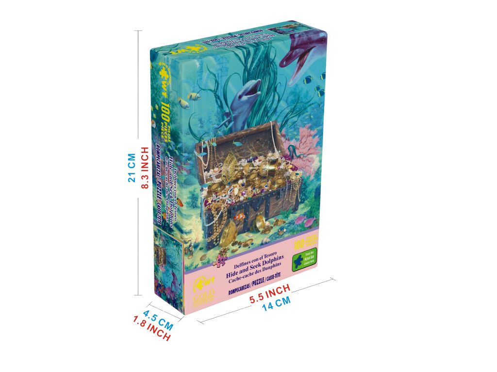Rompecabezas Gold Edition Delfines con el Tesoro 100 piezas