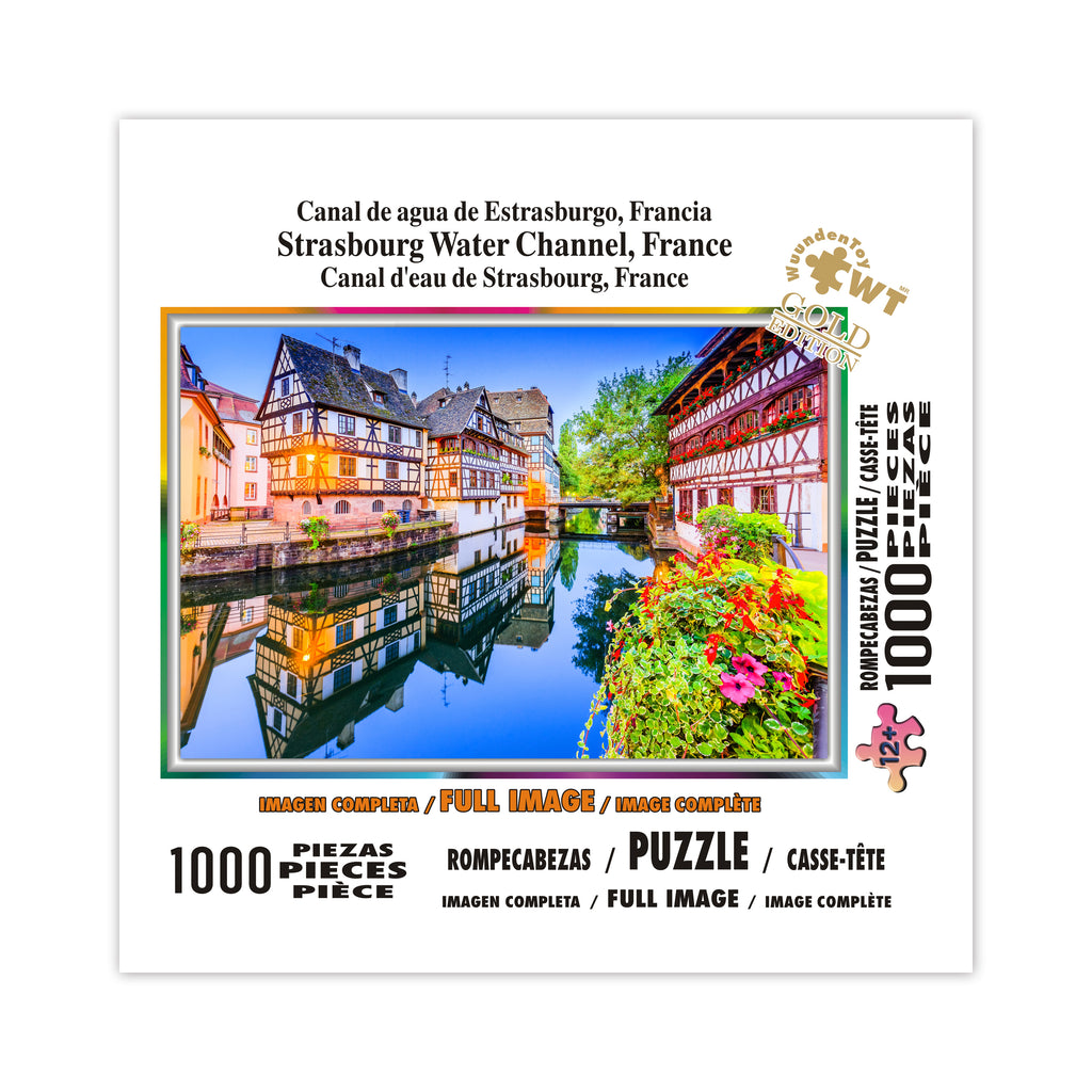 Rompecabezas Gold Edition 1000 Piezas  Canal de Agua de Estrasburgo, Francia