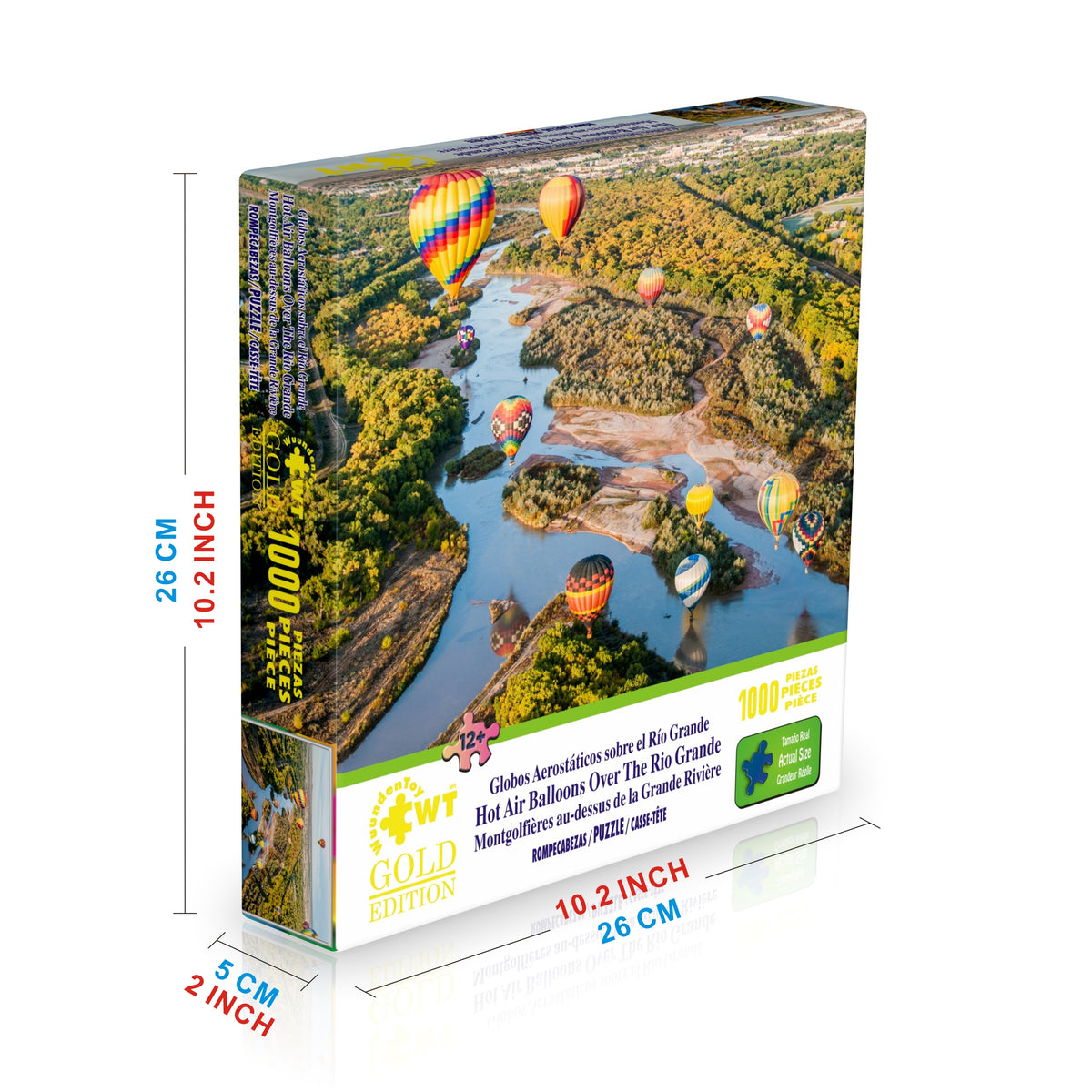 Rompecabezas Gold Edition 1000 Piezas  Globos Aerostáticos Sobre el Río Grande