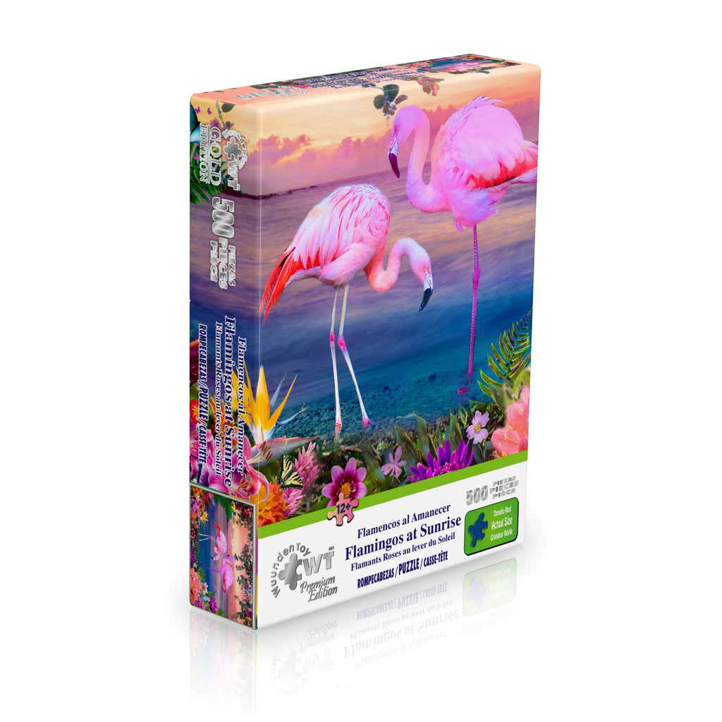 Rompecabezas Premium Edition 500 Piezas Flamencos en el Amanecer