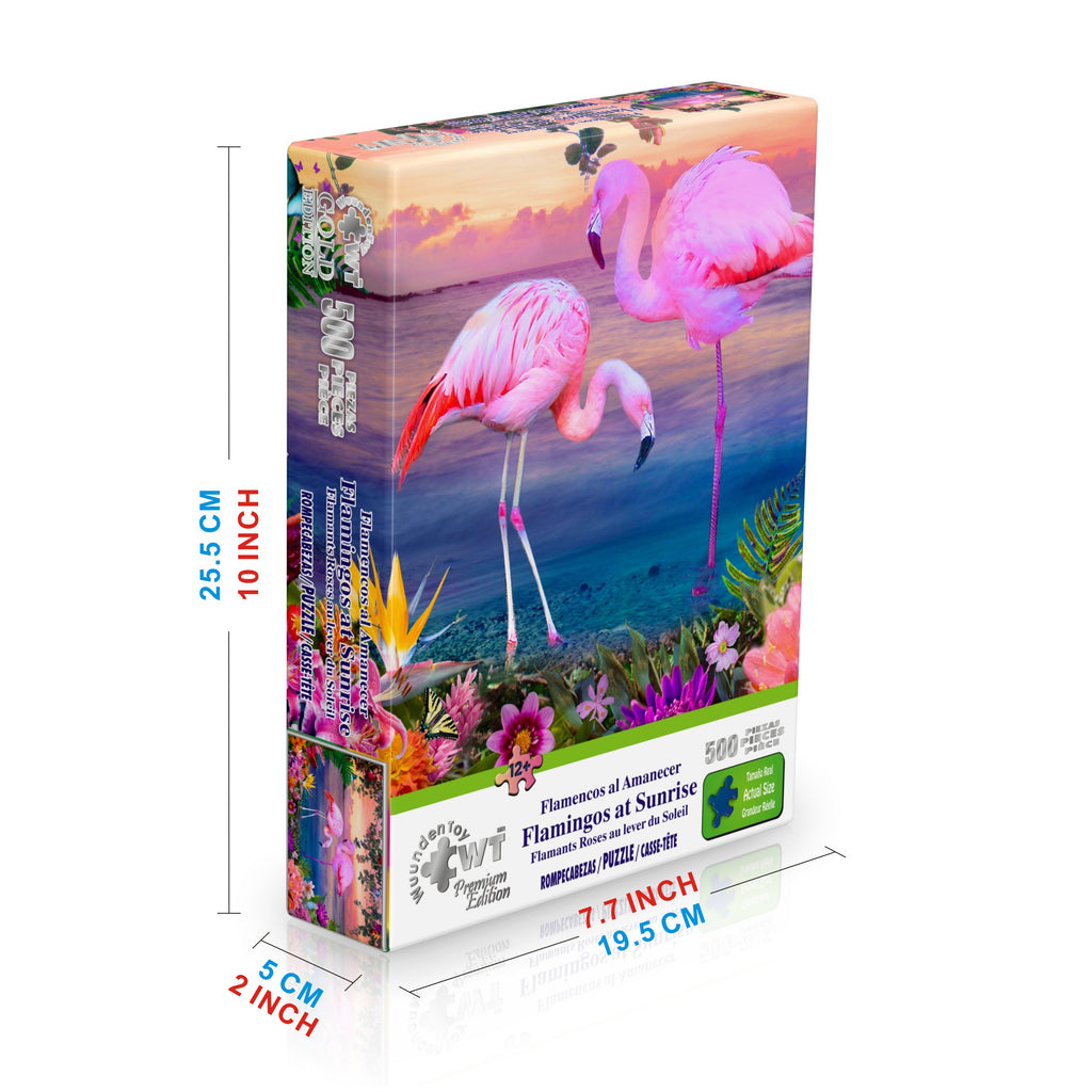 Rompecabezas Premium Edition 500 Piezas Flamencos en el Amanecer