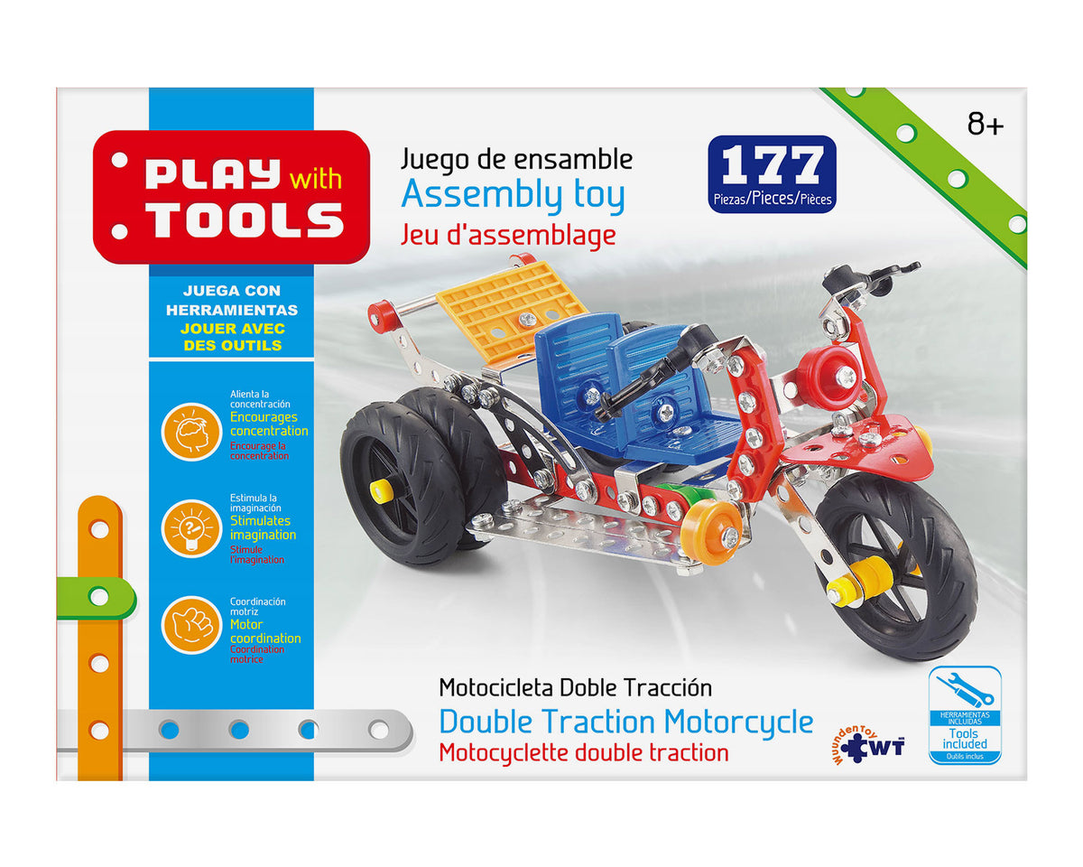 Play With Tools Juego de Construcción Modelo:  Grande Motocicleta Doble Tracción
