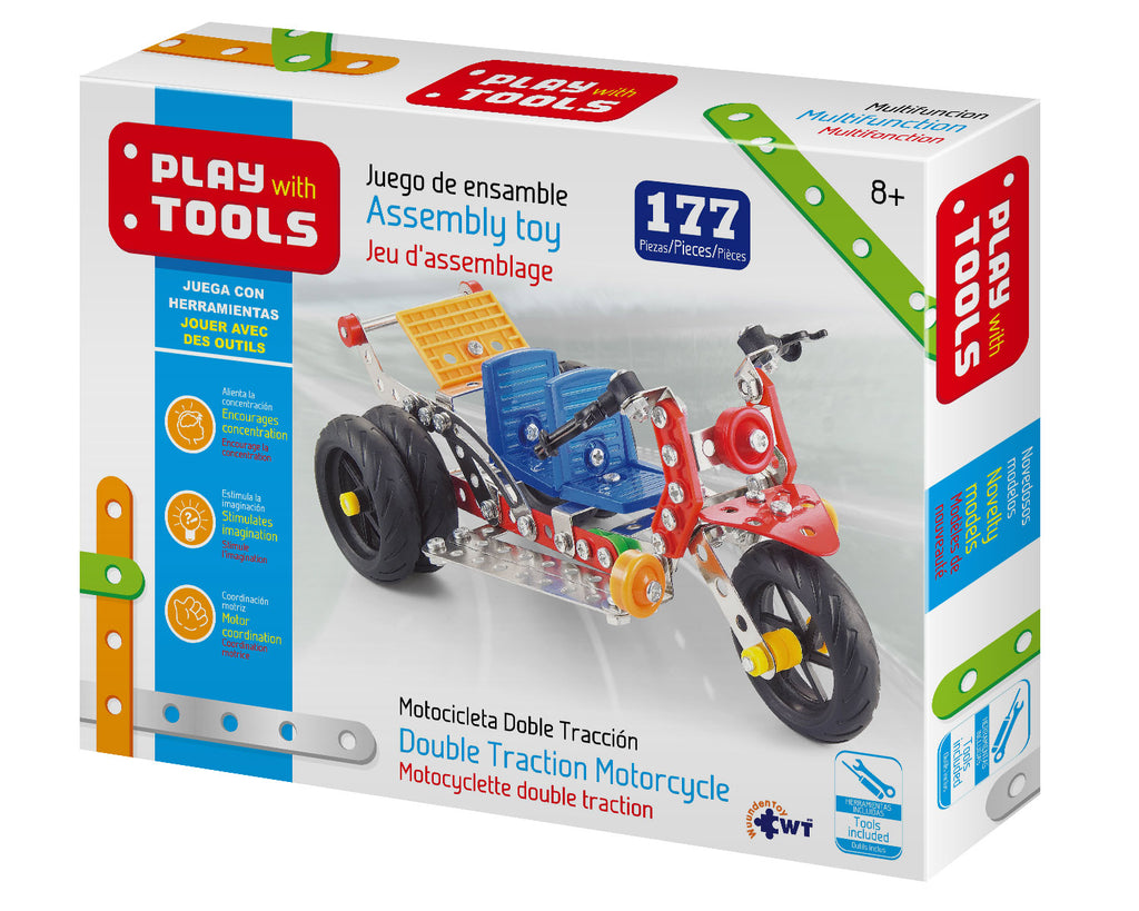 Play With Tools Juego de Construcción Modelo:  Grande Motocicleta Doble Tracción